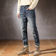 Pantalones rectos delgados jeans para hombres jóvenes de micro bomba